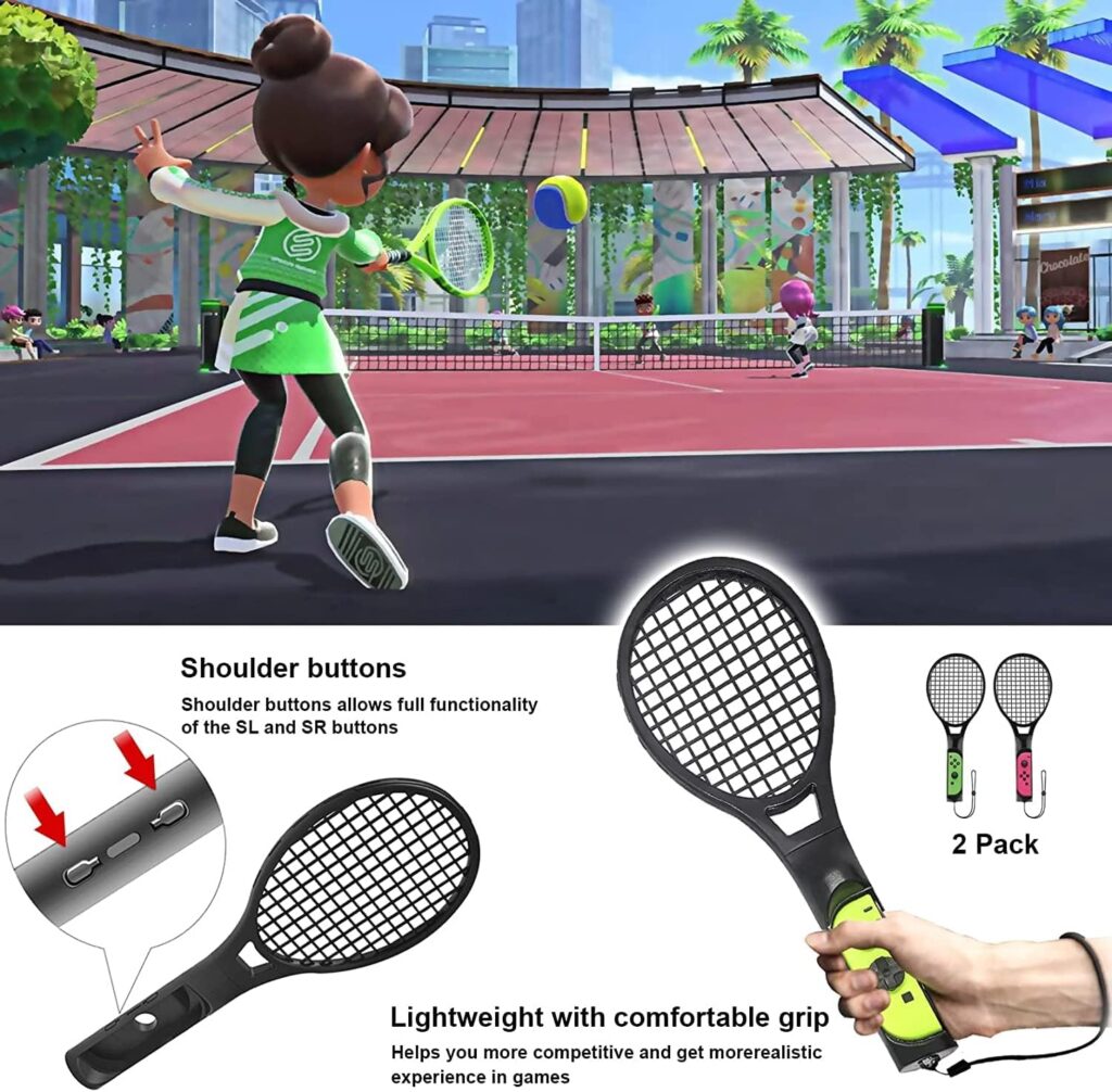 2023 Switch Sports Accessories Bundle Set , 12-in-1 Family Party Pack Game Accessories Kit for Nintendo Switch OLED Sports Games with Tennis Rackets, Golf Clubs ,Sword and Wrist Strap