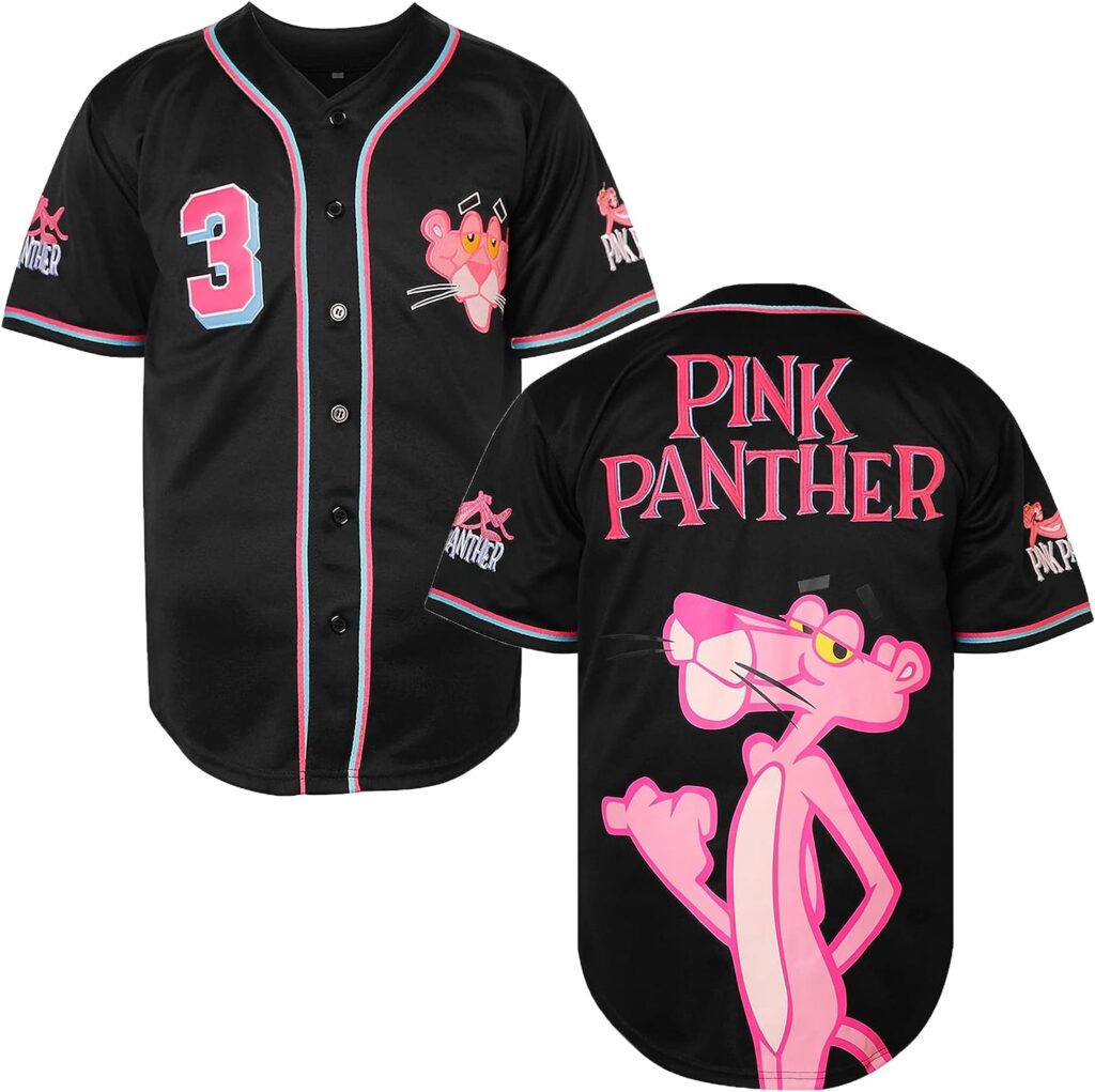 3 Pink Baseball Jersey for Men,90s Hip Hop Stitched Sports Fan Clothing for Party,White Black Blue S-3XL