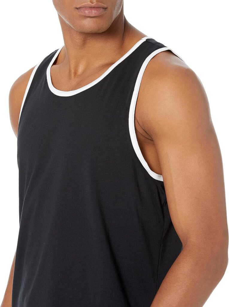 Amazon Essentials Mens Regular-Fit Tank Top, Black/White, Large : Clothing, Shoes  Jewelry