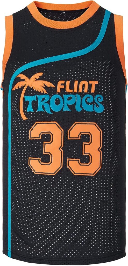 Amazon.com : kekambas Mens #33 Moon Flint Tropics Movie Basketball Jersey Stitched Black Size M : Clothing, Shoes  Jewelry