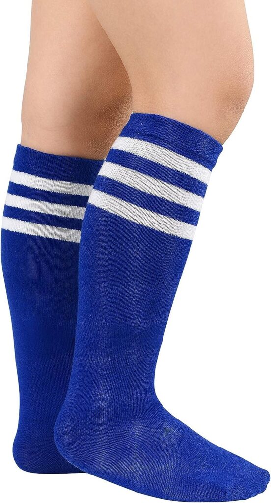 American Trends Kids Toddler Soccer Socks Knee High Tube long Socks Three Stripes Uniform Socks for Boys Girls 1-9 years
