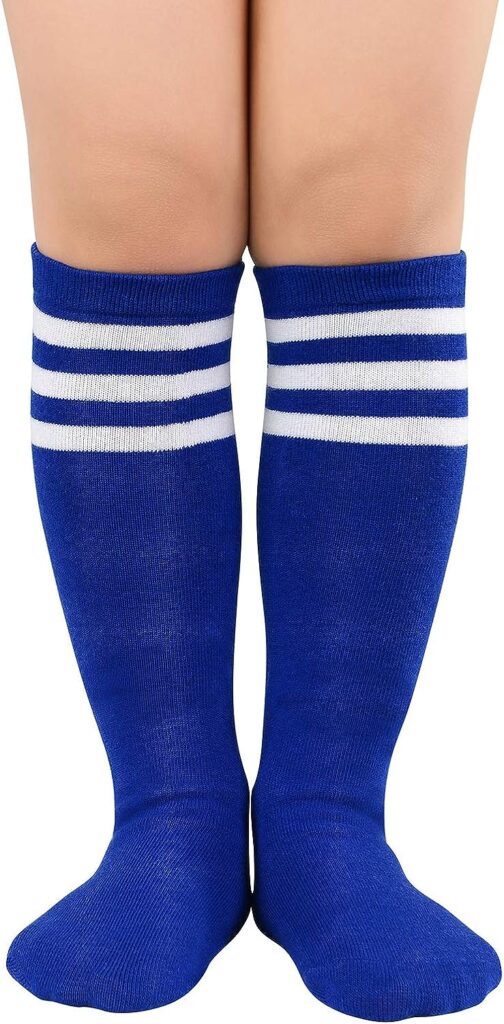 American Trends Kids Toddler Soccer Socks Knee High Tube long Socks Three Stripes Uniform Socks for Boys Girls 1-9 years