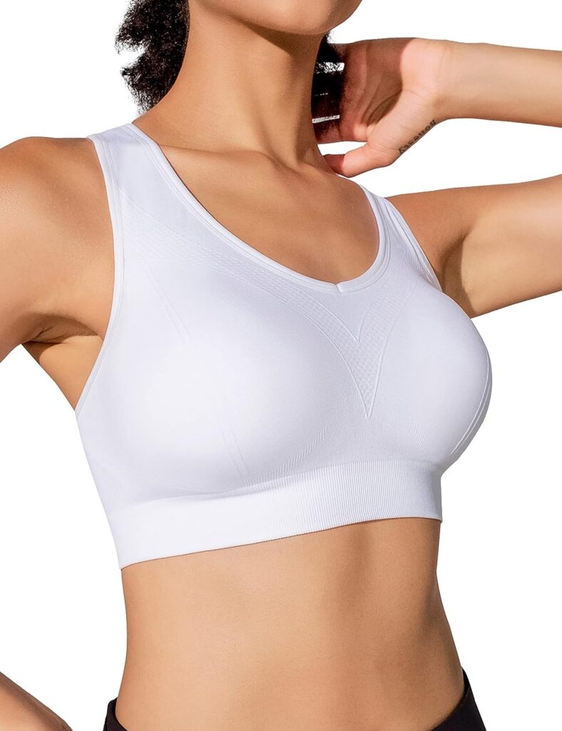 FITTIN Racerback Sports Bras for Women - Padded Seamless High Impact Support for Yoga Gym Workout Fitness