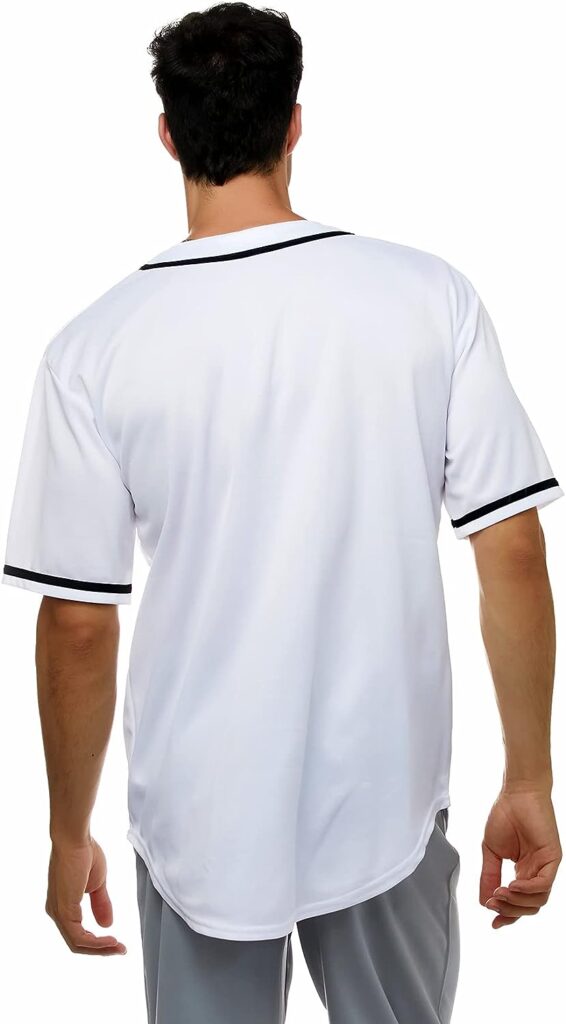 JC DISTRO Mens Short Sleeve Plain Button Down Baseball Jersey Team Jersey Available Upto 3XL