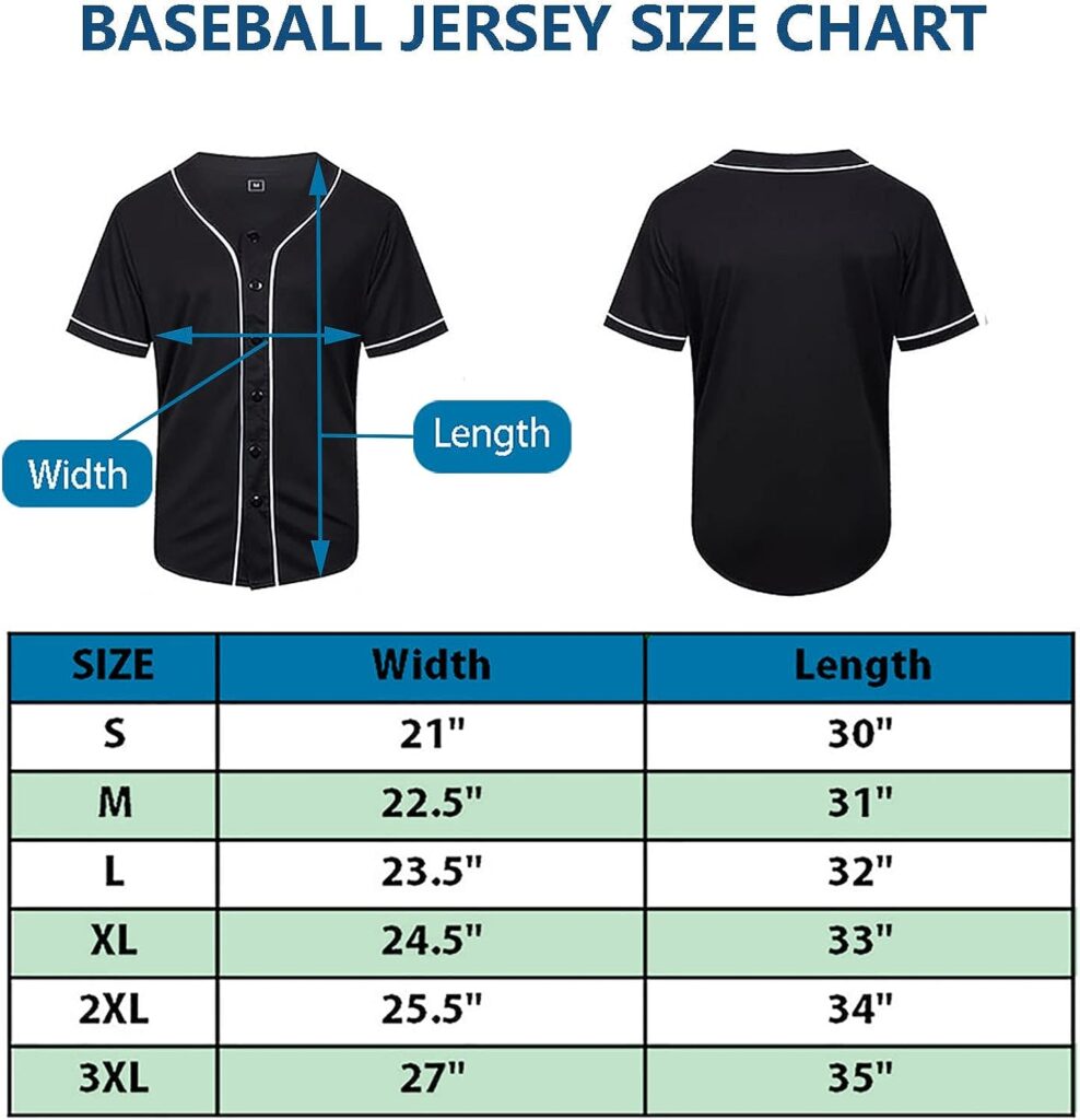 KUAIPAO Blank Baseball Jersey,Short Sleeve Plain Jersey Shirt,Sports Uniform for Men Women (White, Black, Red,Blue,S-3XL) (2XL, Black) : Clothing, Shoes  Jewelry