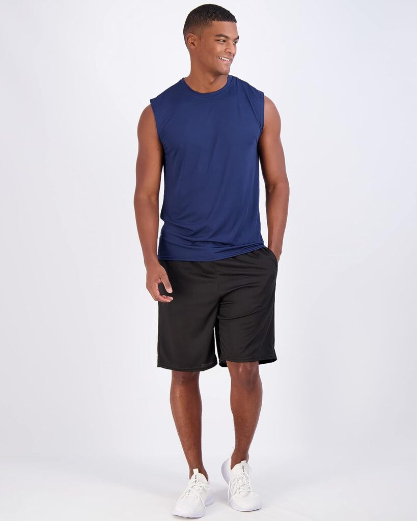 Real Essentials 3  5 Pack: Mens Dry-Fit Active Athletic Tech Tank Top - Regular and Big  Tall Sizes (S-5XLT)