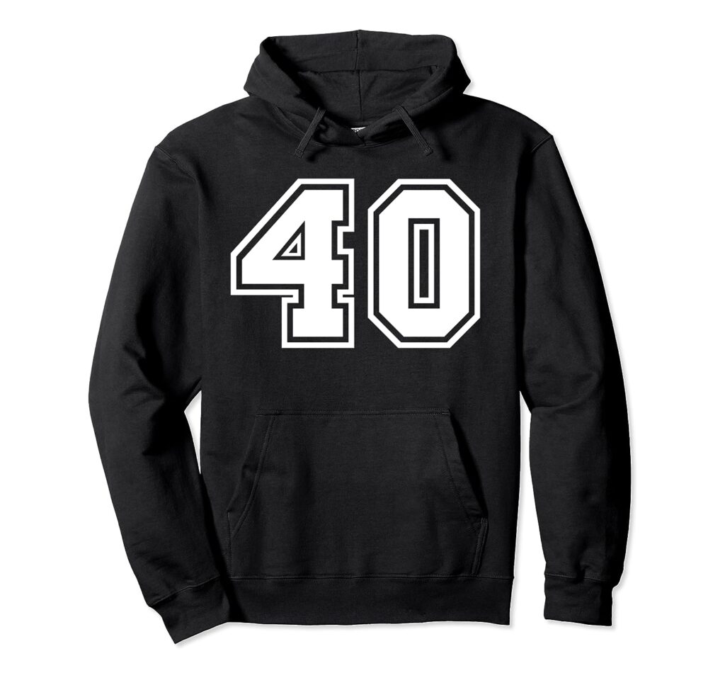 Team Jersey Number #40 Sports Gift Pullover Hoodie