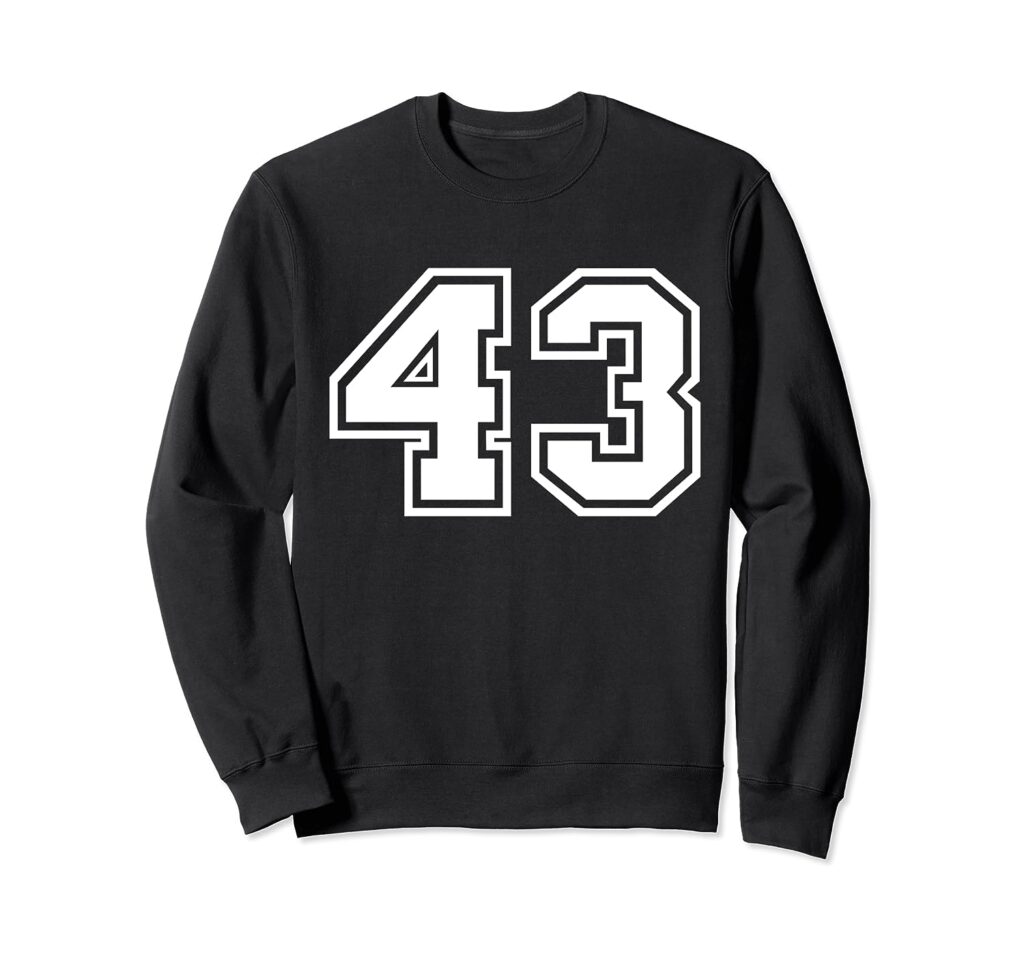 Team Jersey Number #43 Sports Gift Sweatshirt