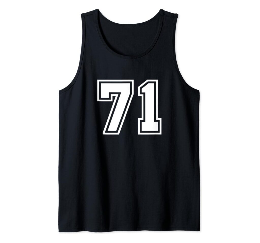 Team Jersey Number #71 Sports Gift Tank Top