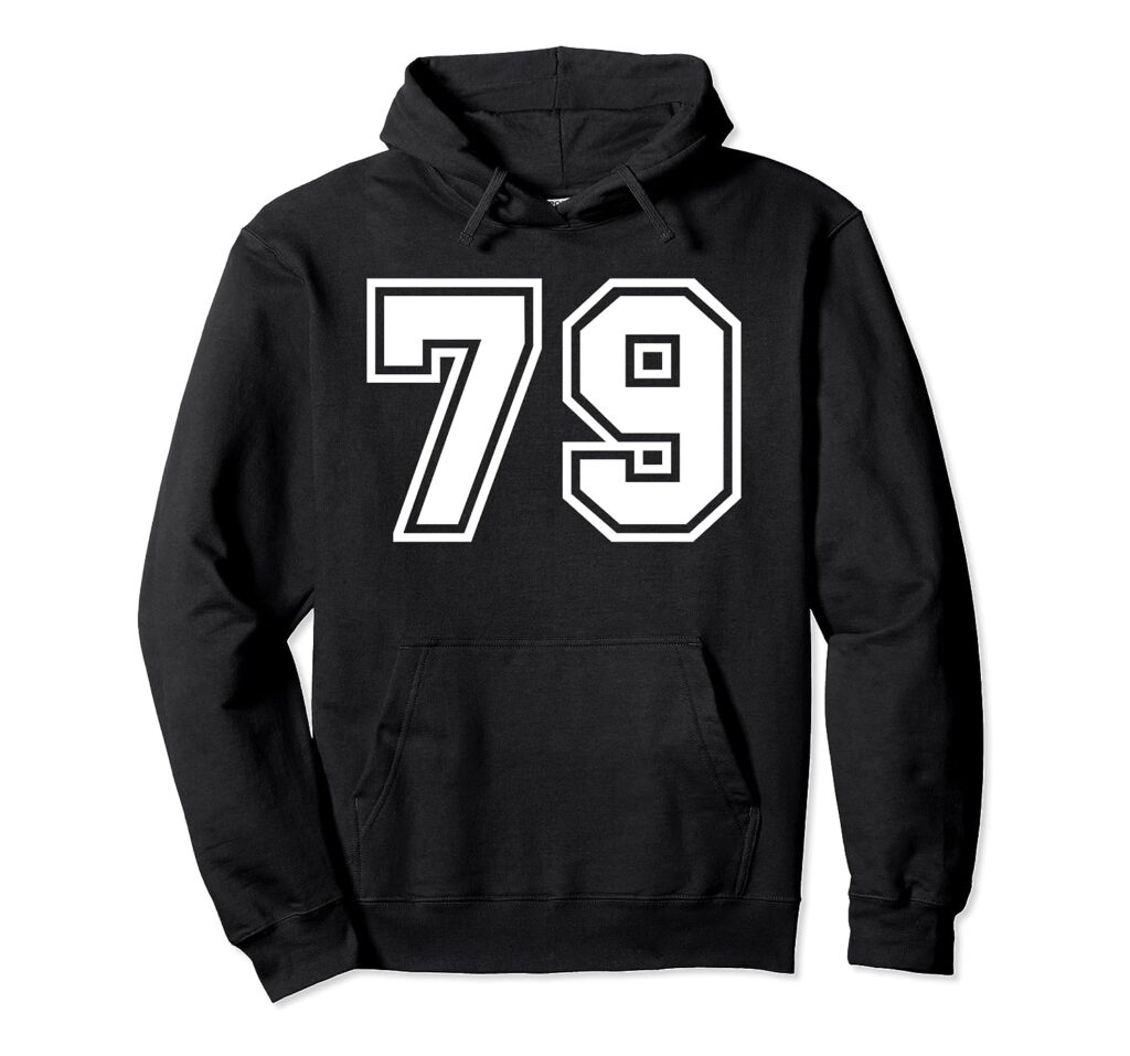 Team Jersey Number #79 Sports Gift Pullover Hoodie