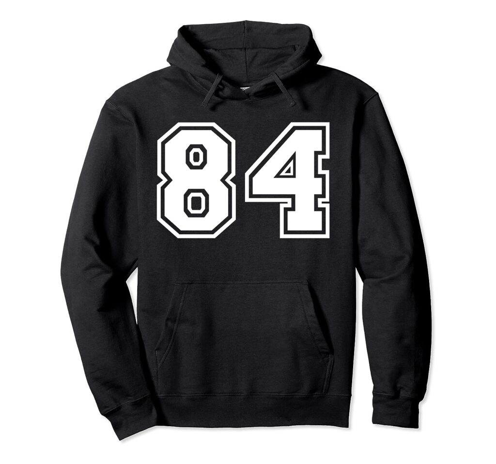 Team Jersey Number #84 Sports Gift Pullover Hoodie