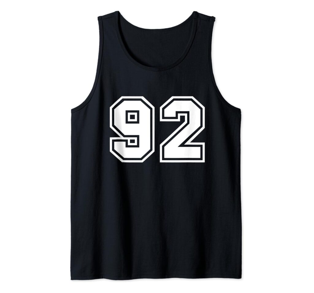 Team Jersey Number #92 Sports Gift Tank Top