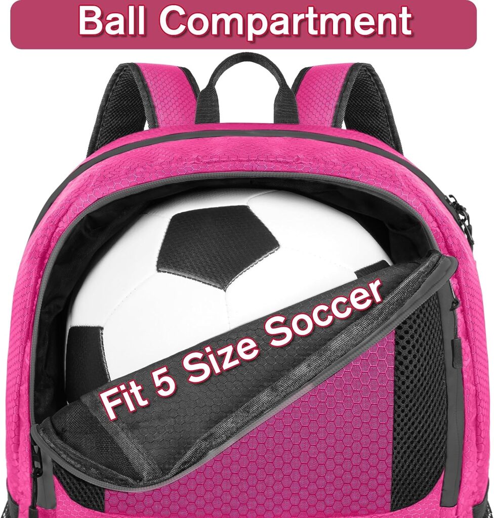 YOREPEK Soccer Backpack, Lightweight Soccer Bag with Ball Holder, Water resistant Sport Equipment Bags Fit Basketball Volleyball Football Accessories to Match Training